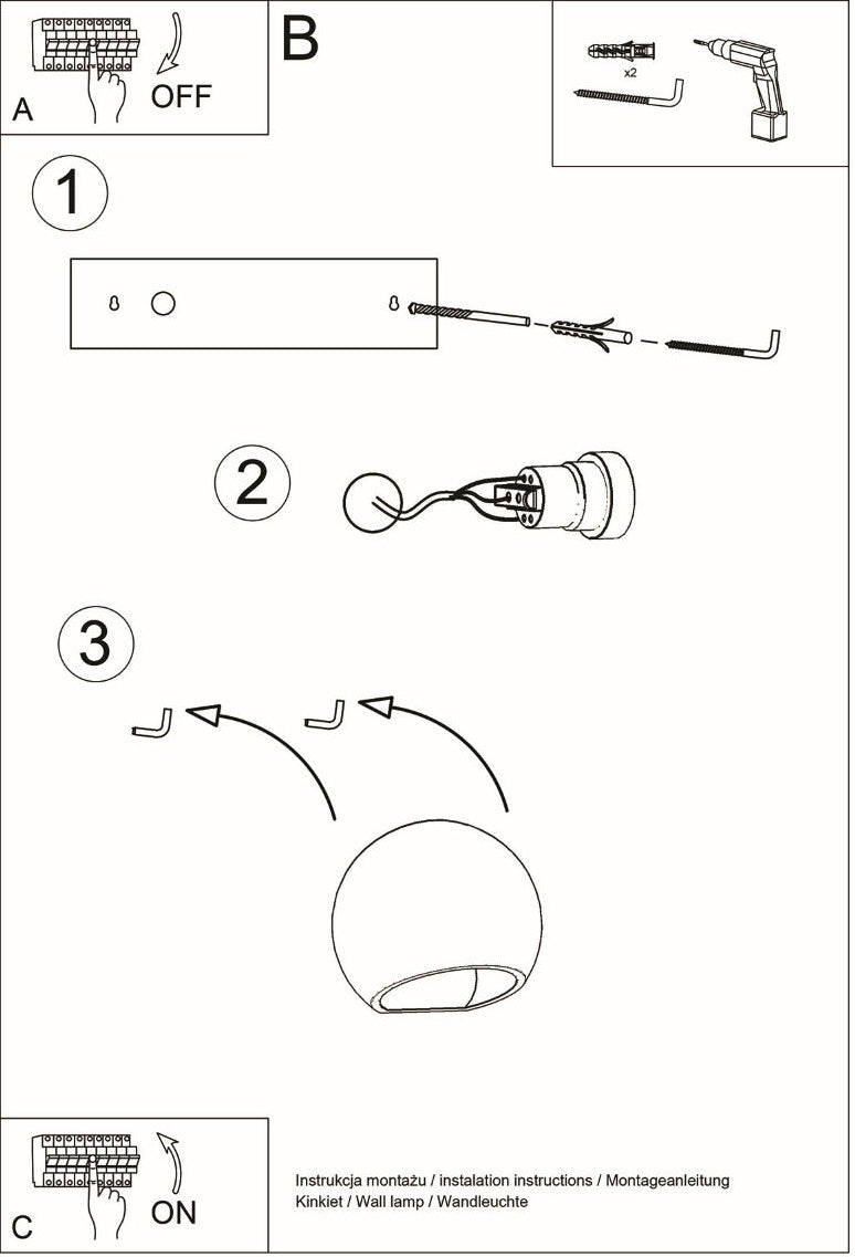 Schéma d'installation du luminaire
