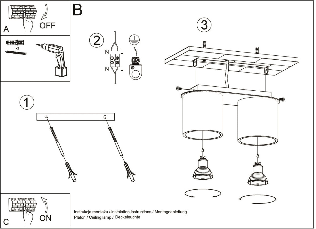 Schéma d'installation du luminaire
