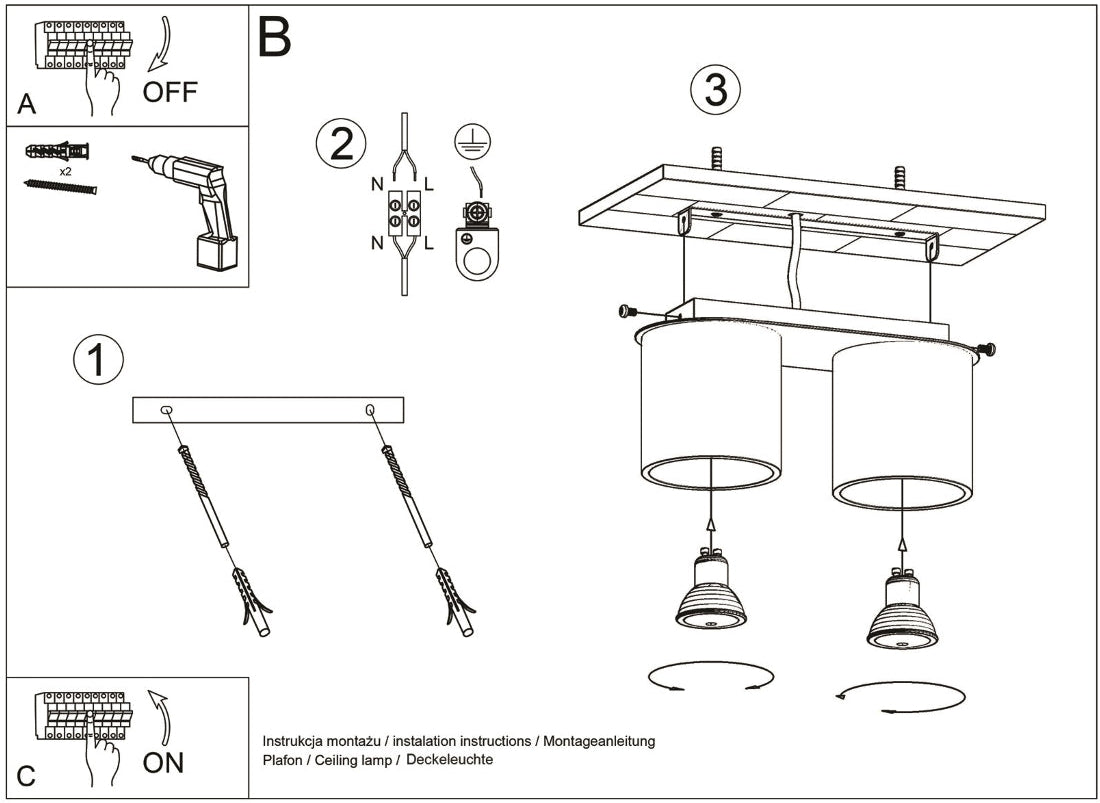 Schéma d'installation du luminaire