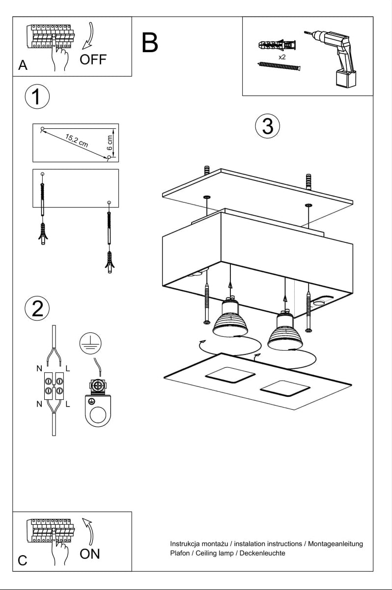 Schéma d'installation du luminaire
