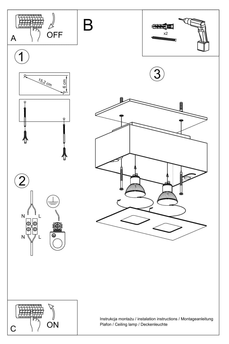 Schéma d'installation du luminaire