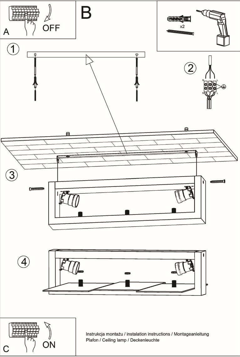 Schéma d'installation du luminaire