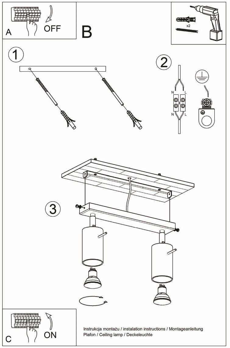 Schéma d'installation du luminaire
