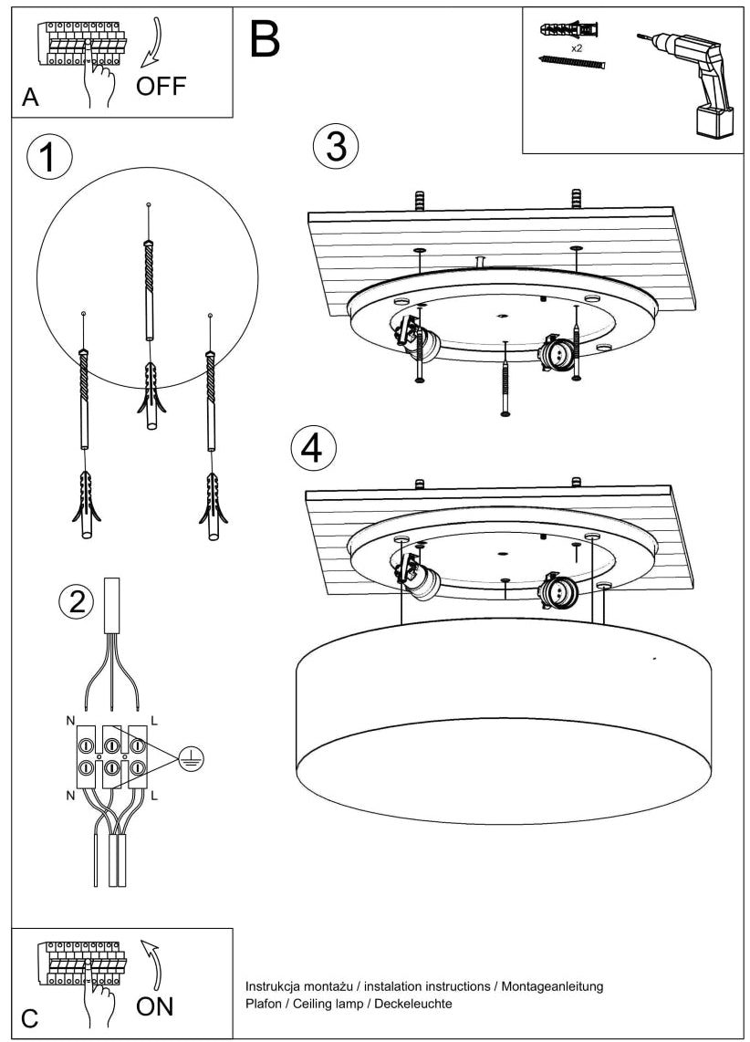 Schéma d'installation du luminaire