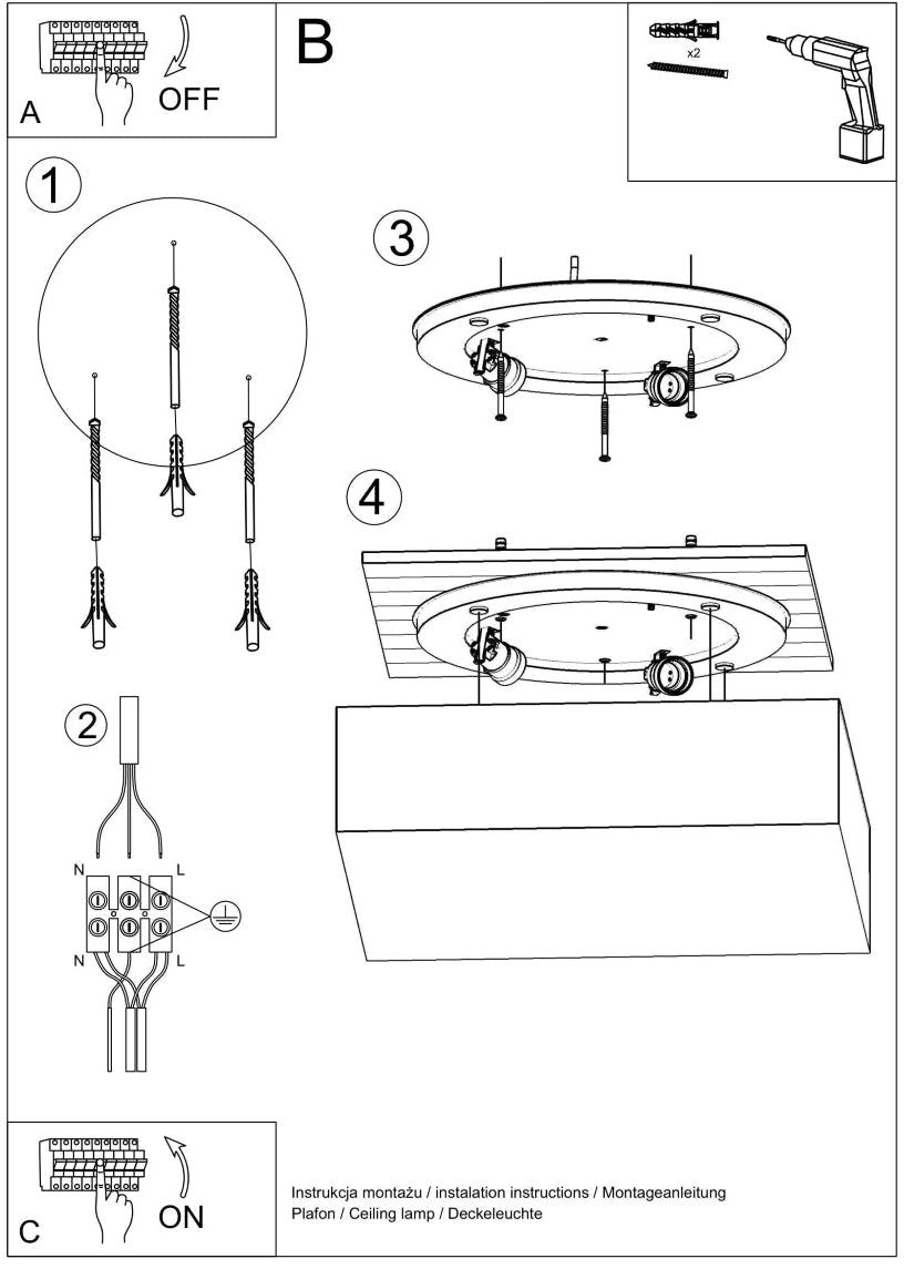 Schéma d'installation du luminaire