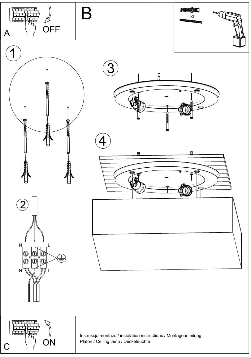 Schéma d'installation du luminaire