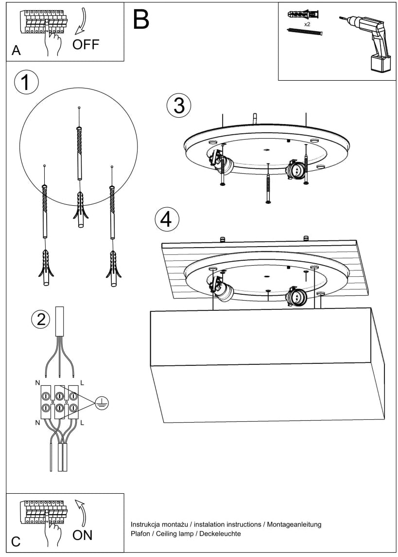 Schéma d'installation du luminaire