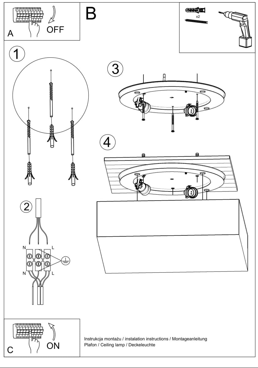 Schéma d'installation du luminaire