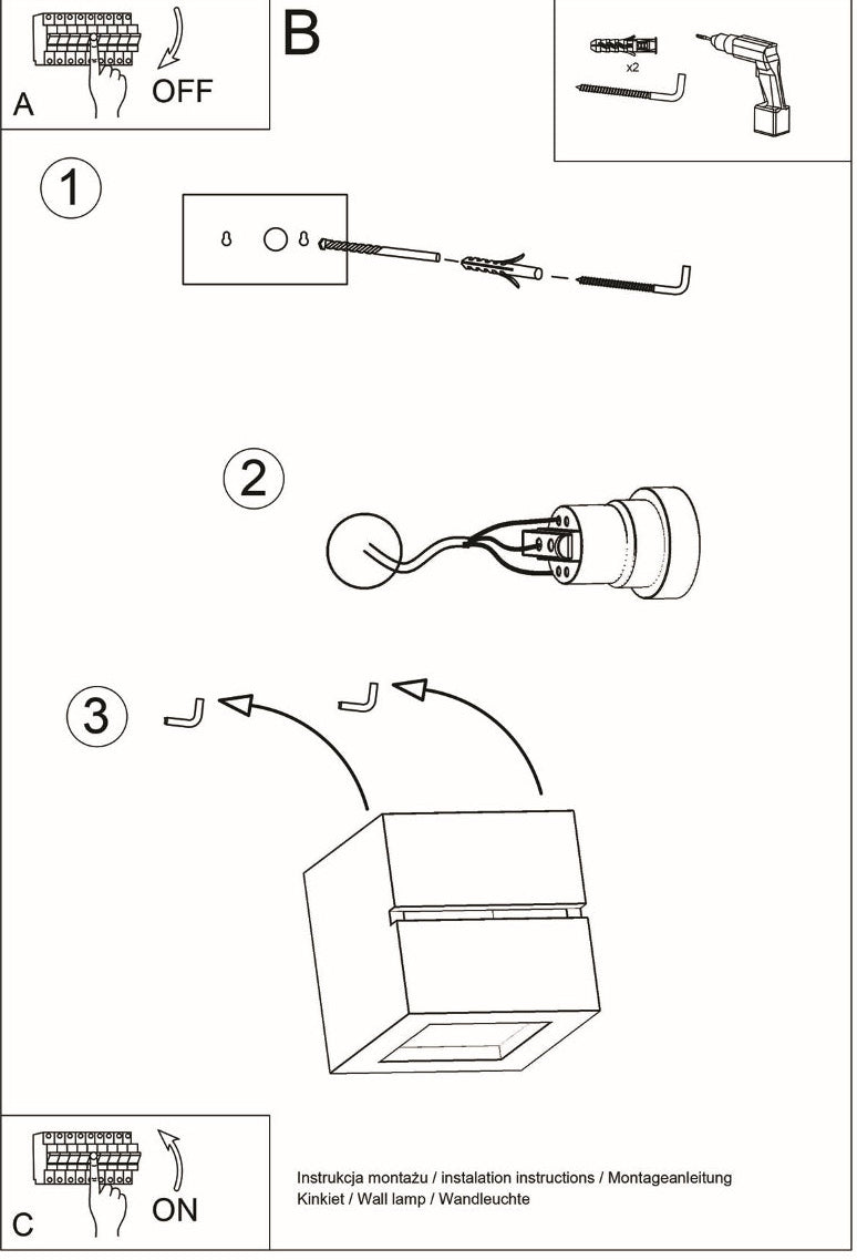 Schéma d'installation du luminaire