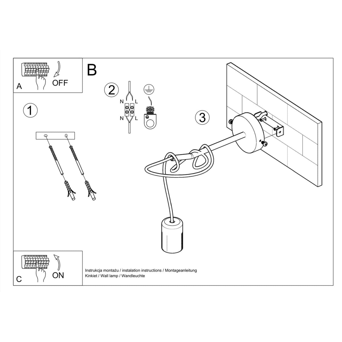 Schéma d'installation du luminaire