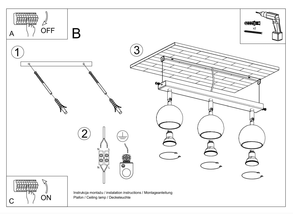 Schéma d'installation du luminaire