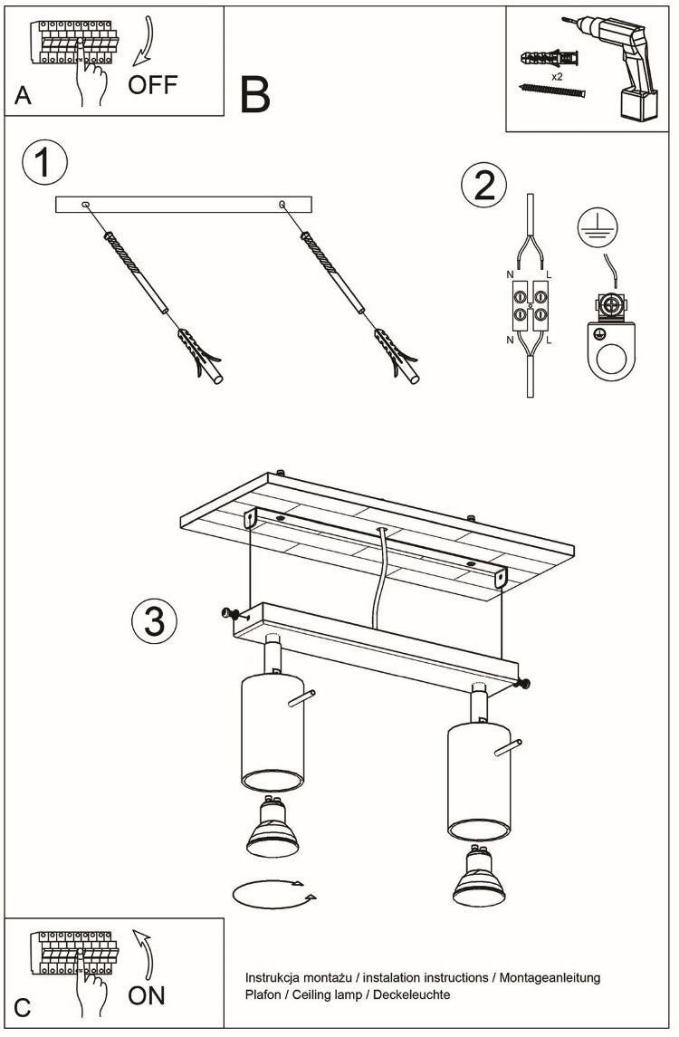 Schéma d'installation du luminaire