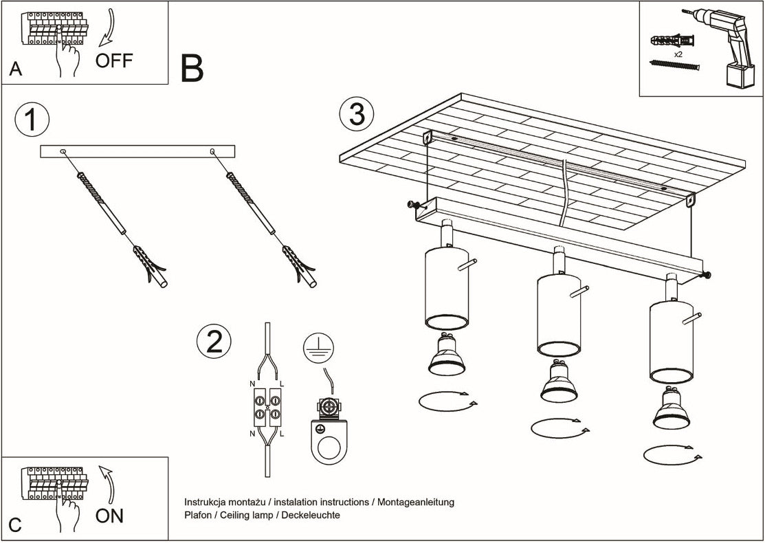 Schéma d'installation du luminaire