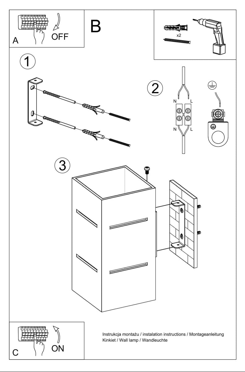Schéma d'installation du luminaire