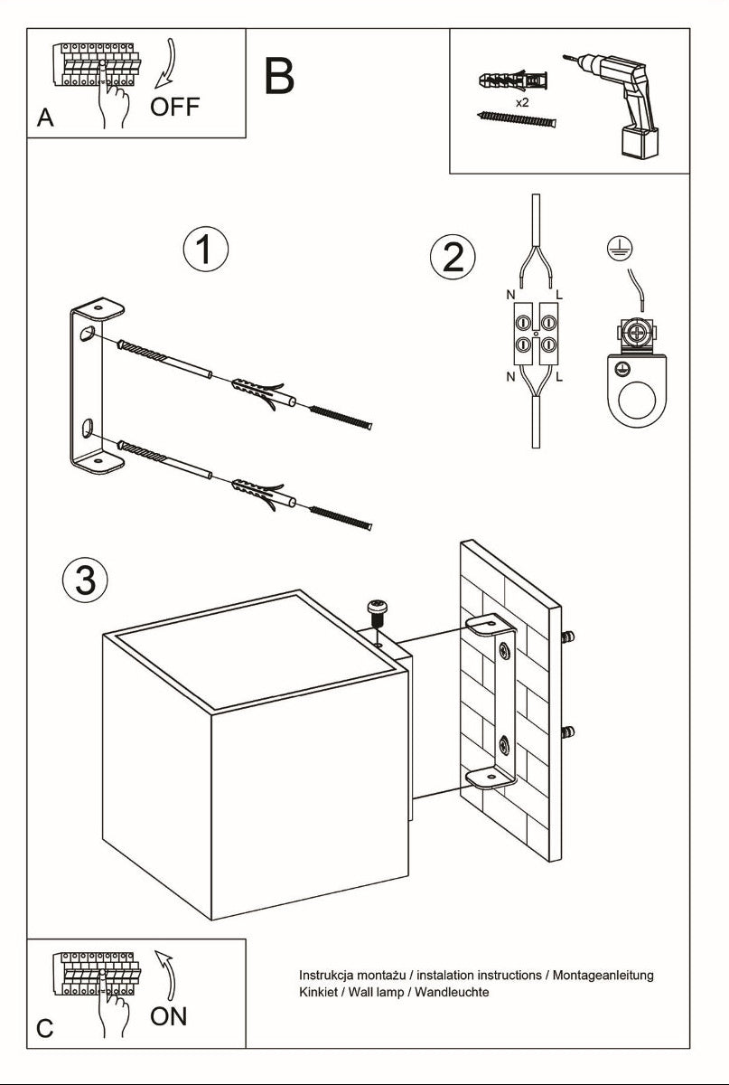 Schéma d'installation du luminaire