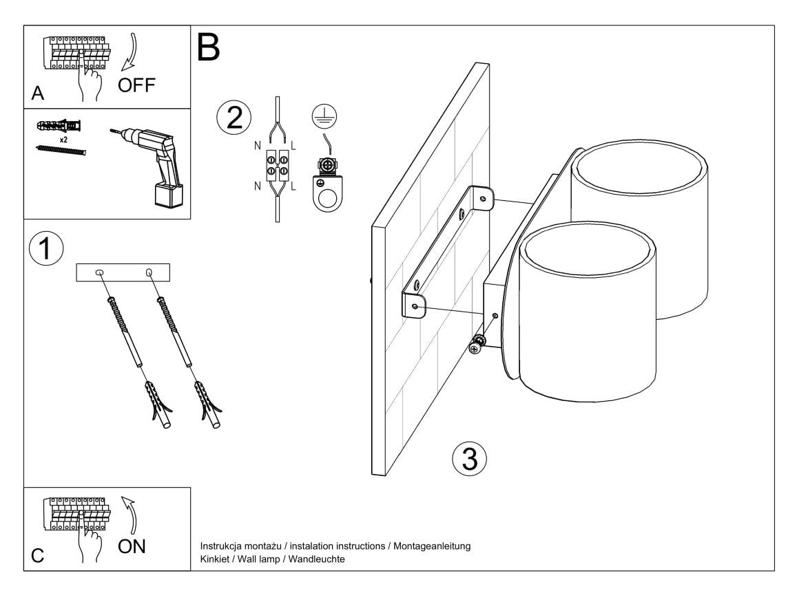 Schéma d'installation du luminaire