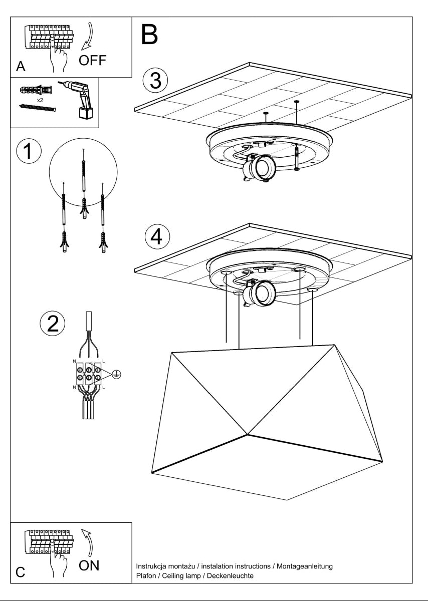 Schéma d'installation du luminaire