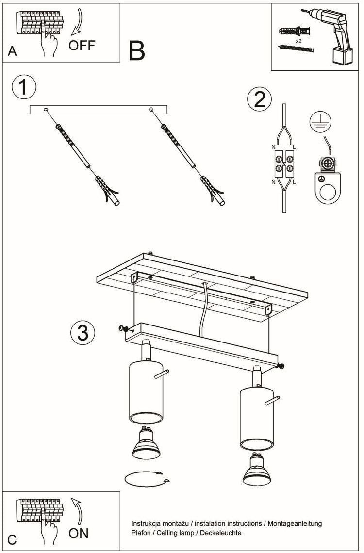 Schéma d'installation du luminaire