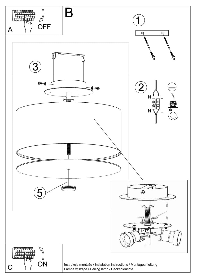 Schéma d'installation du luminaire