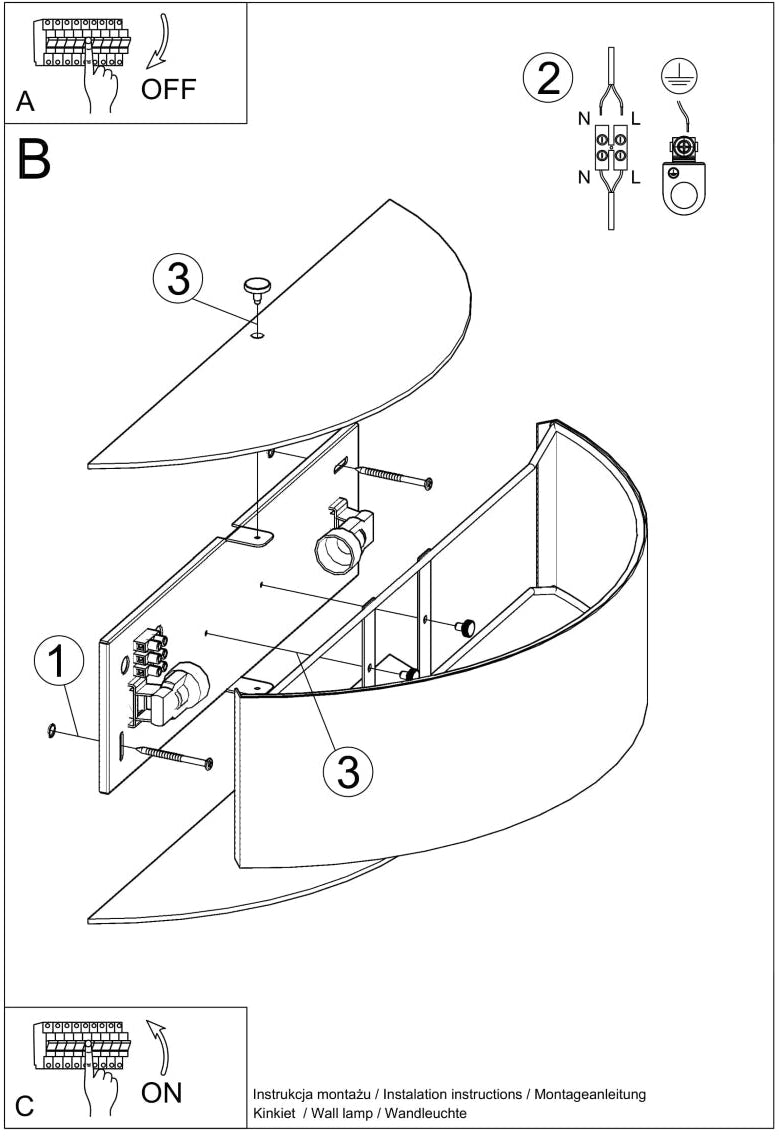 Schéma d'installation du luminaire