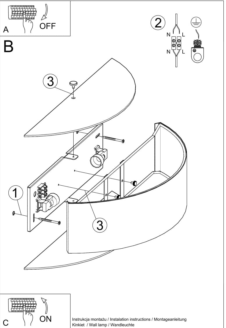 Schéma d'installation du luminaire