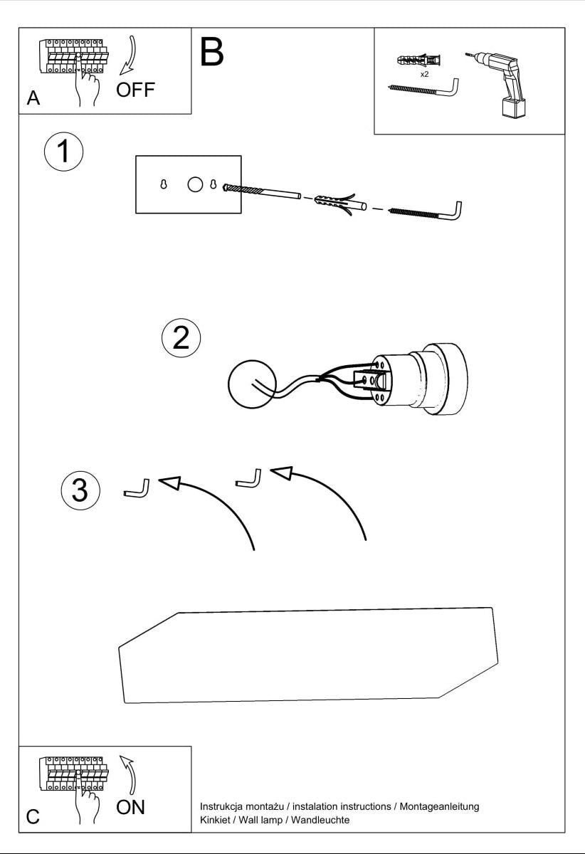 Schéma d'installation du luminaire