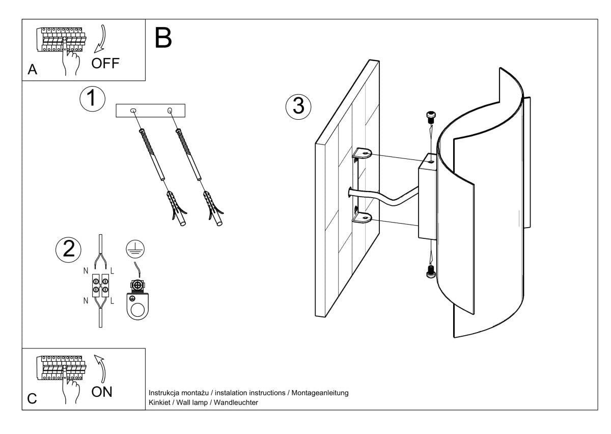 Schéma d'installation du luminaire