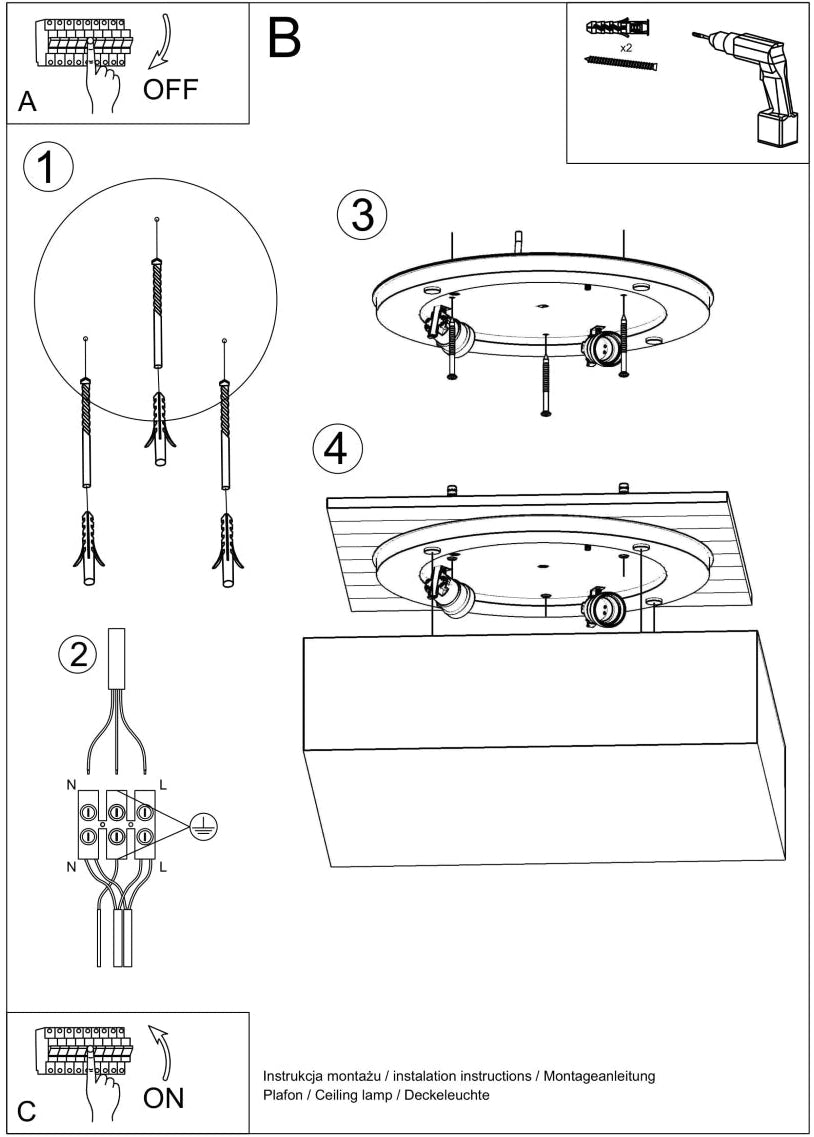 Schéma d'installation du luminaire