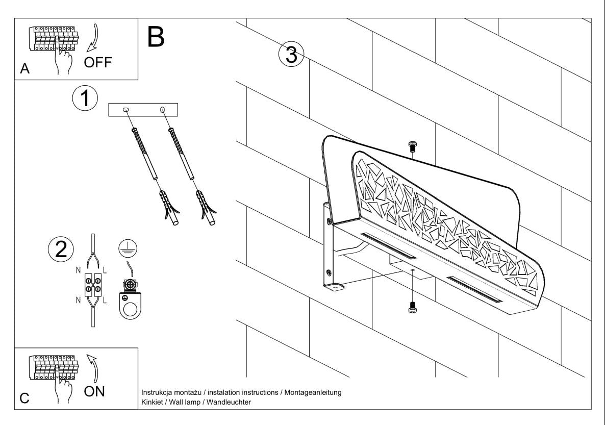 Schéma d'installation du luminaire