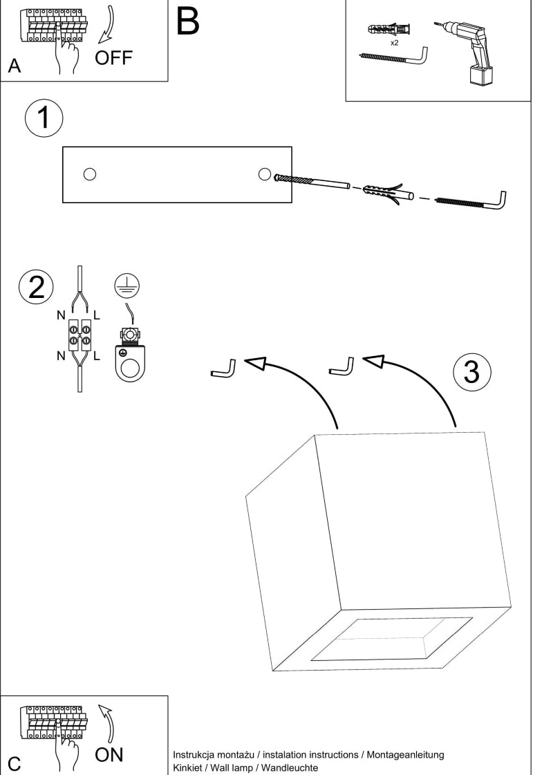 Schéma d'installation du luminaire
