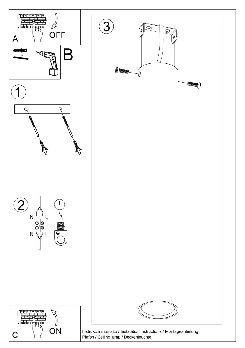 Schéma d'installation du luminaire