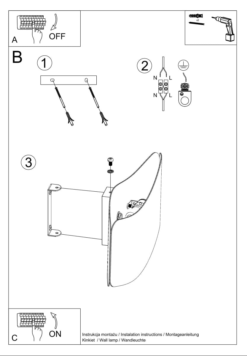 Schéma d'installation du luminaire