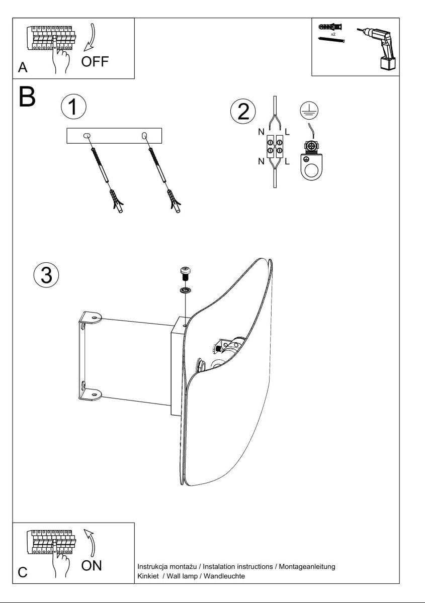 Schéma d'installation du luminaire
