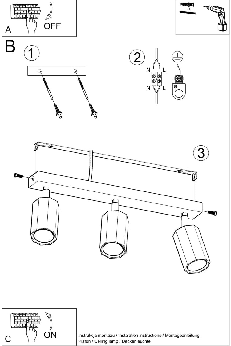 Schéma d'installation du luminaire