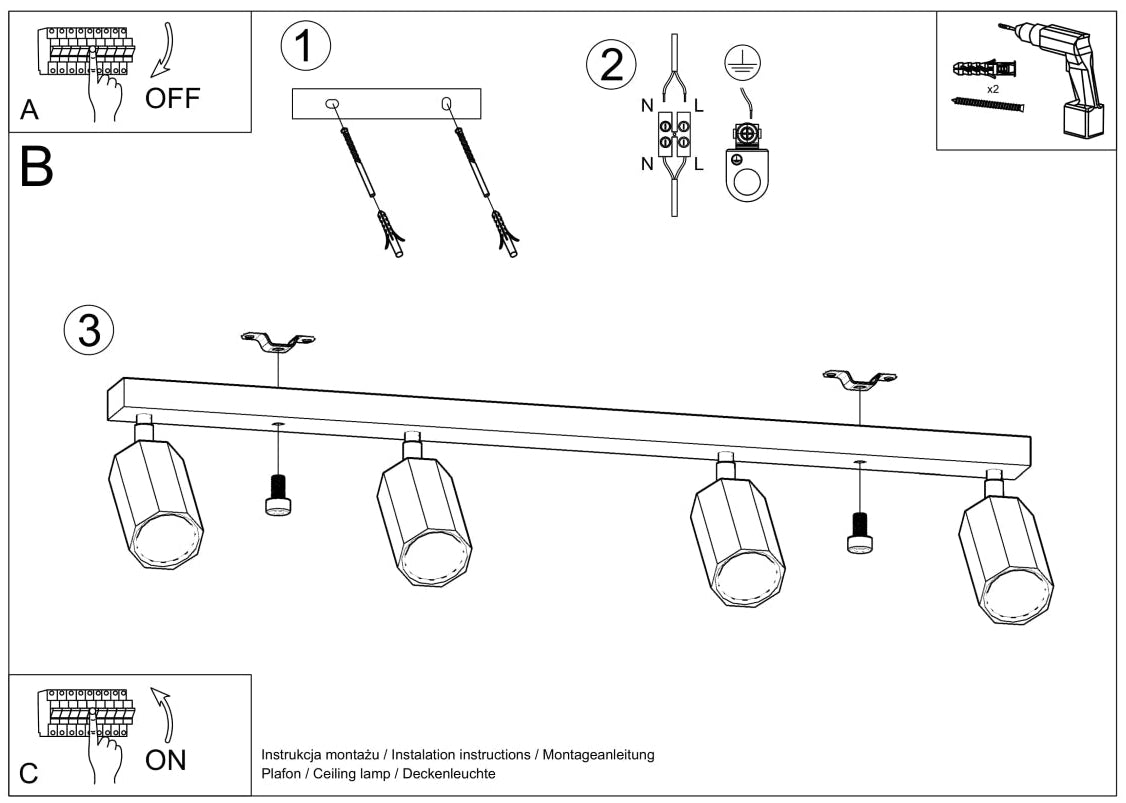 Schéma d'installation du luminaire