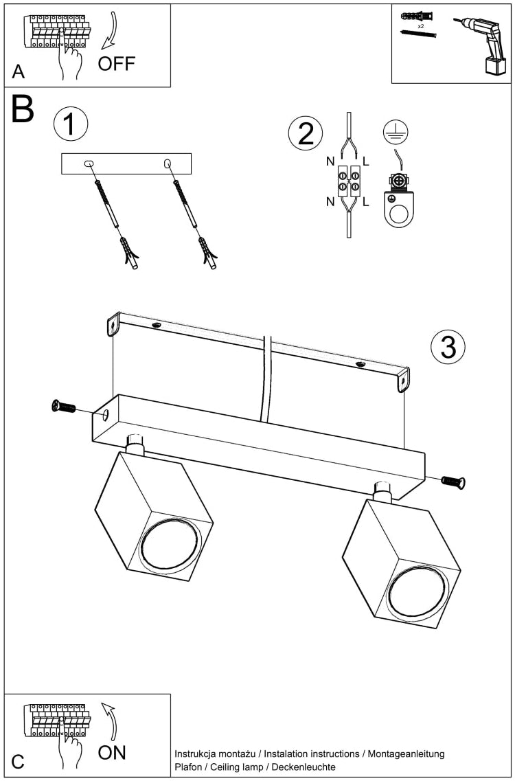 Schéma d'installation du luminaire