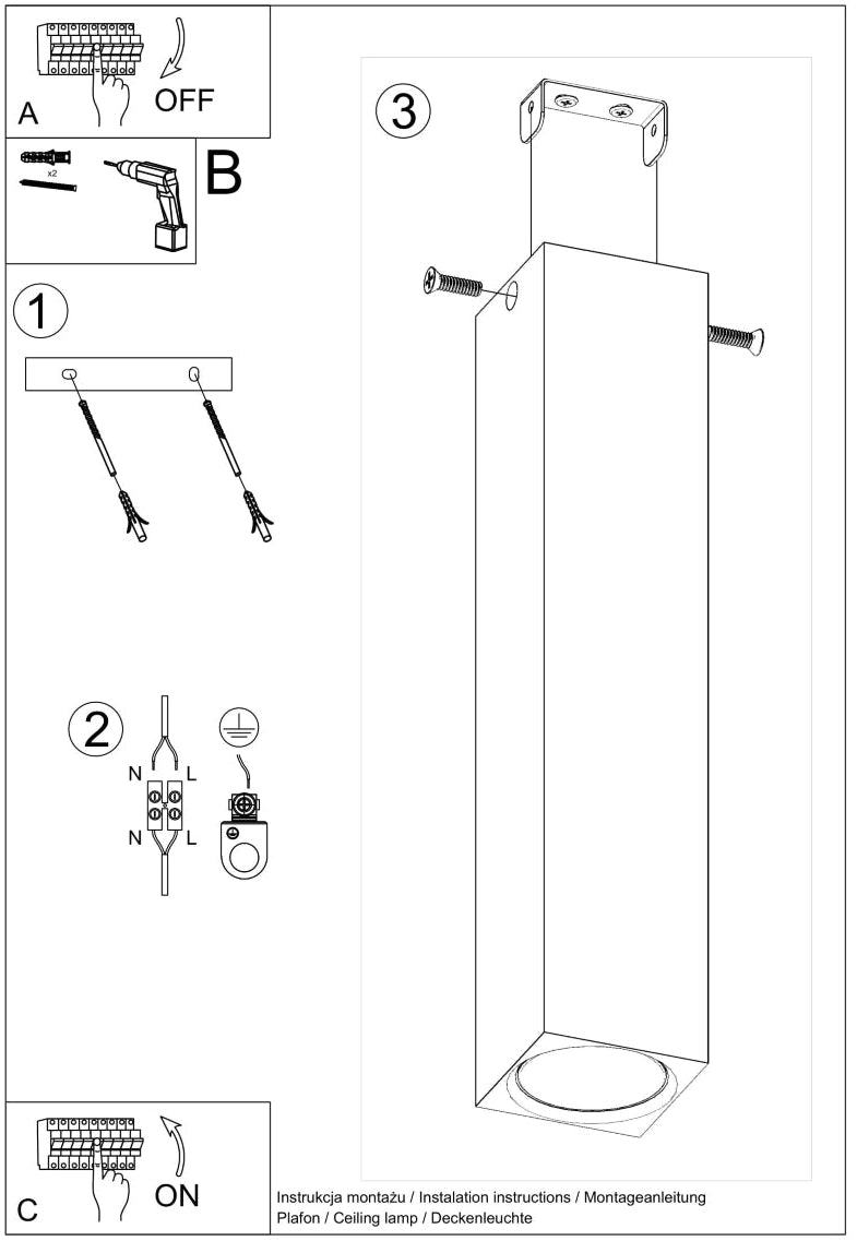 Schéma d'installation du luminaire