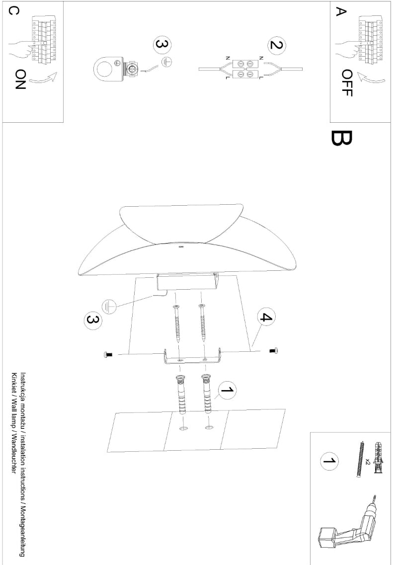 Schéma d'installation du luminaire