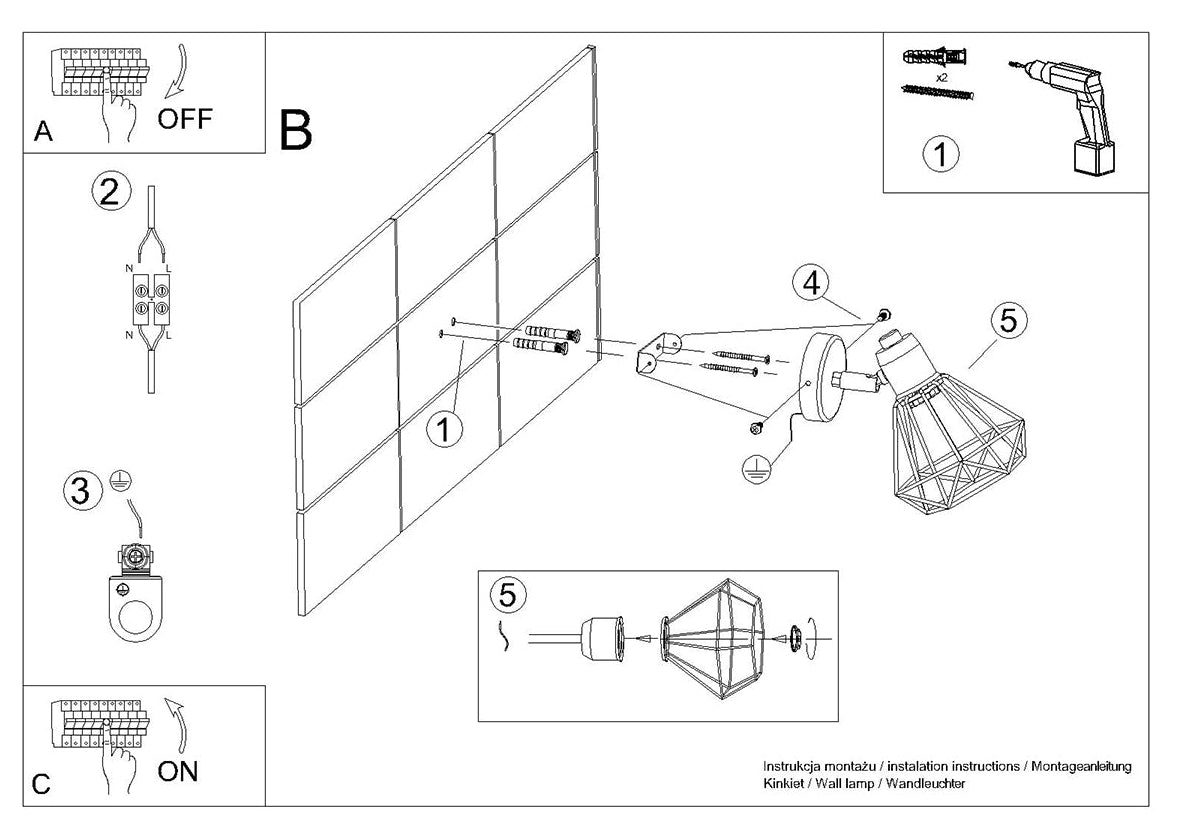 Schéma d'installation du luminaire