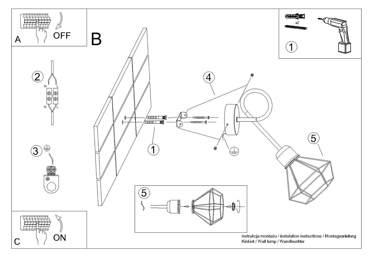Schéma d'installation du luminaire