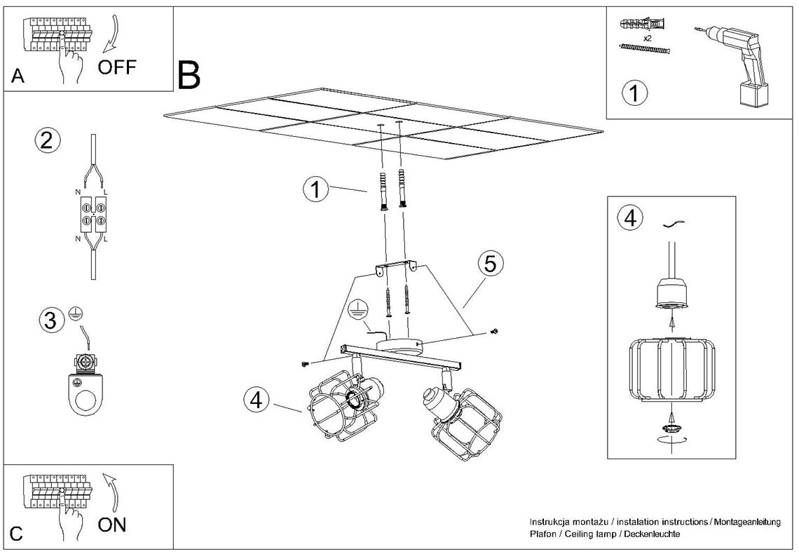 Schéma d'installation du luminaire