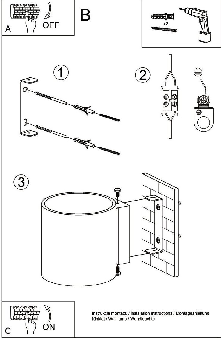 Schéma d'installation du luminaire