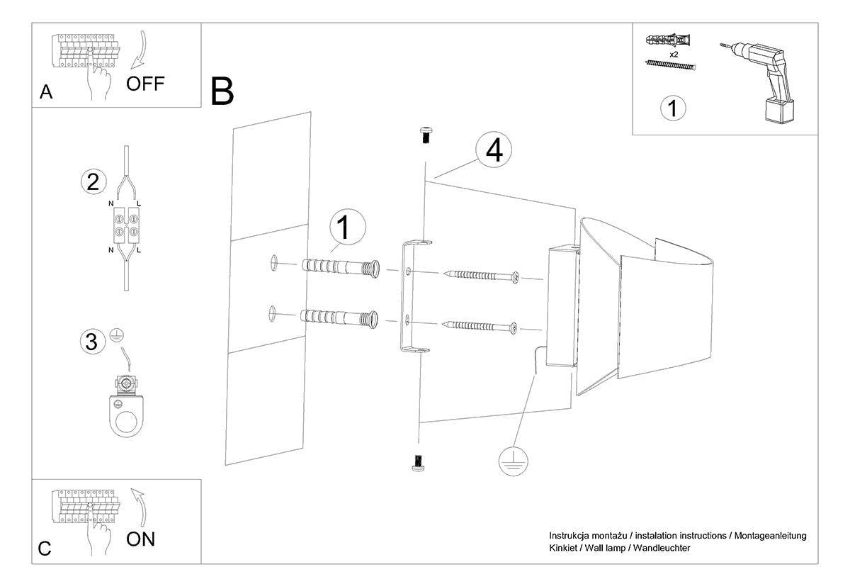 Schéma d'installation du luminaire