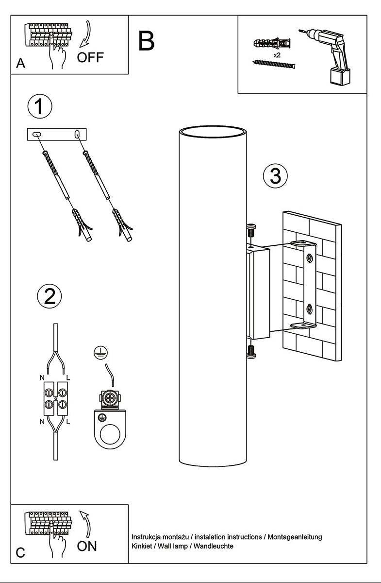Schéma d'installation du luminaire