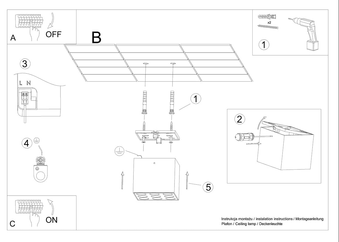 Schéma d'installation du luminaire