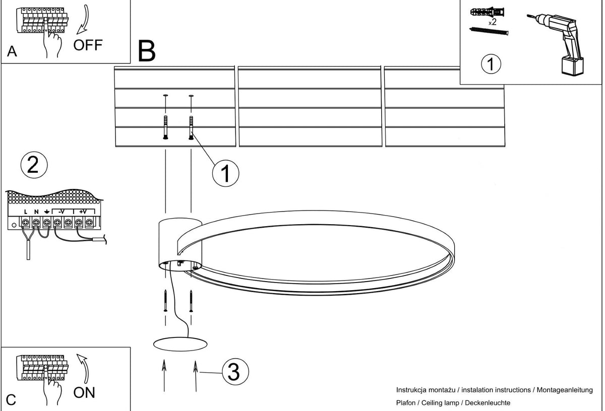 Schéma d'installation du luminaire