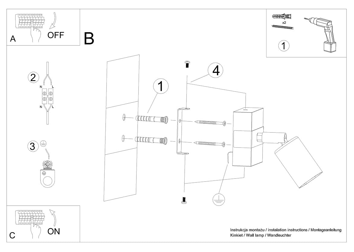Schéma d'installation du luminaire