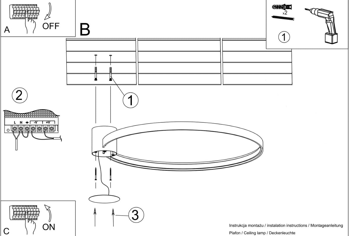 Schéma d'installation du luminaire