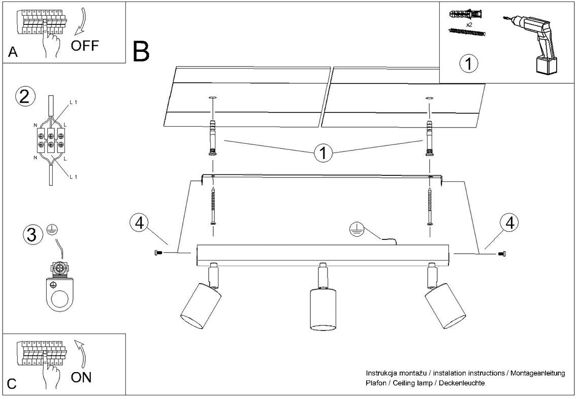 Schéma d'installation du luminaire