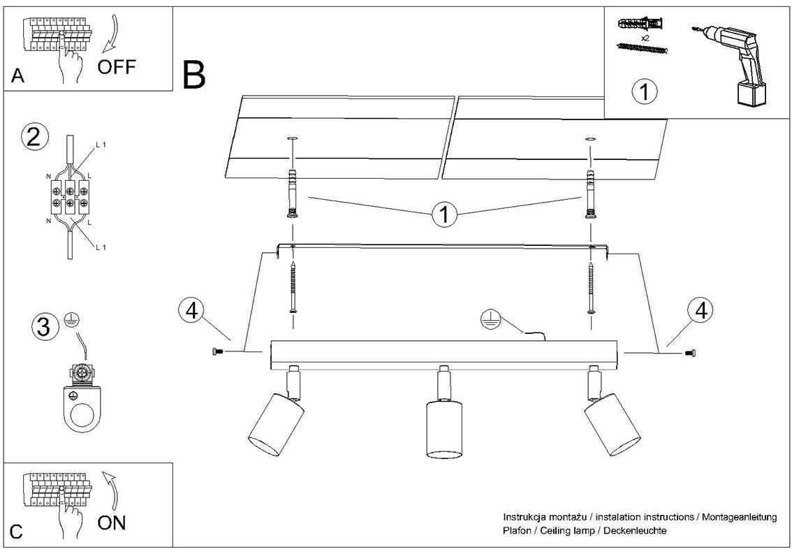 Schéma d'installation du luminaire